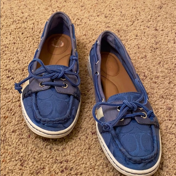 Coach Shoes - Coach Blue Rainey Boat Shoes